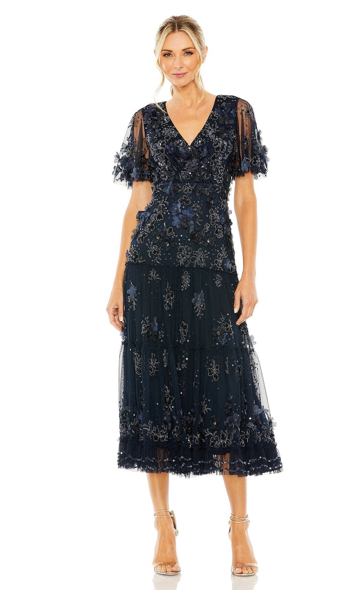A-Line Wedding Guest Dress: Mac Duggal 9207