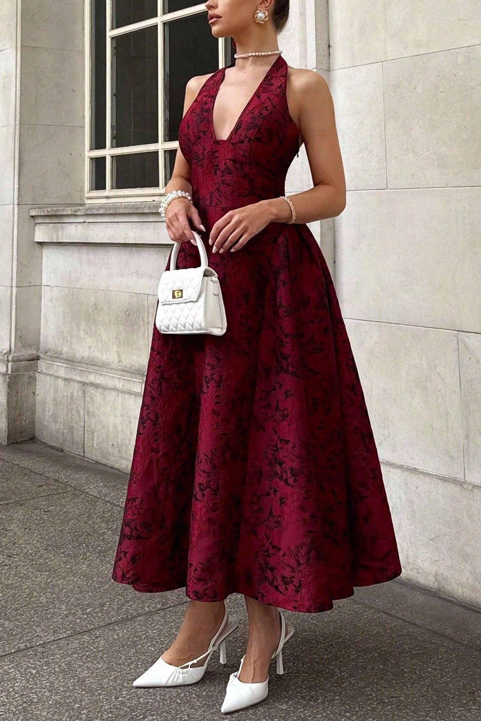 A-Line Midi Jacquard Casual Dresses 926130593341