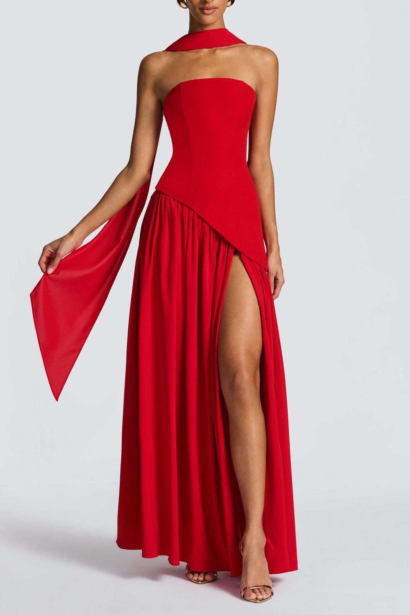 A-Line Maxi Knitted Fabric Dress 970800986791