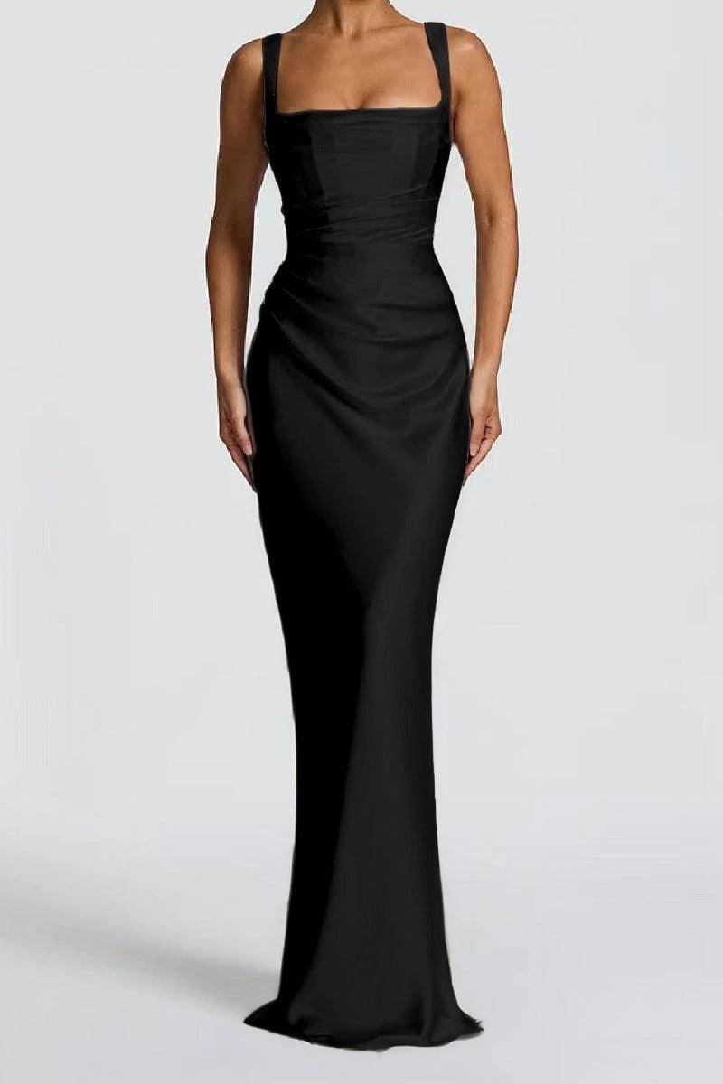 Sheath-Column Maxi Satin Formal Evening Dresses 971343877638