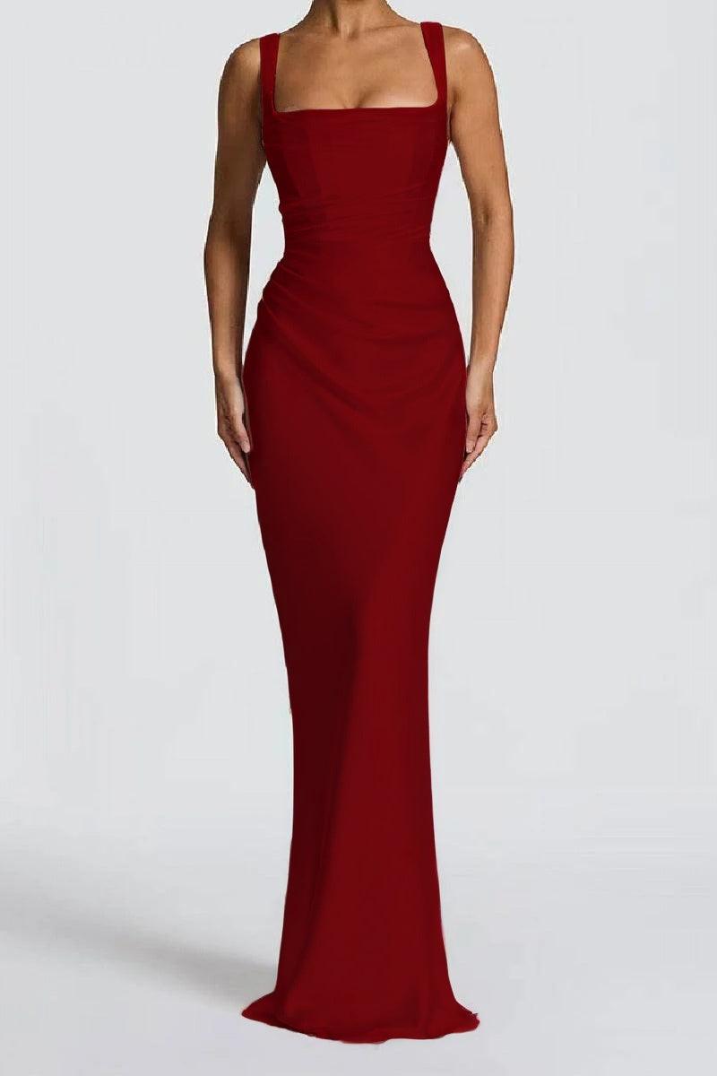 Sheath-Column Maxi Satin Formal Evening Dresses 971343877638