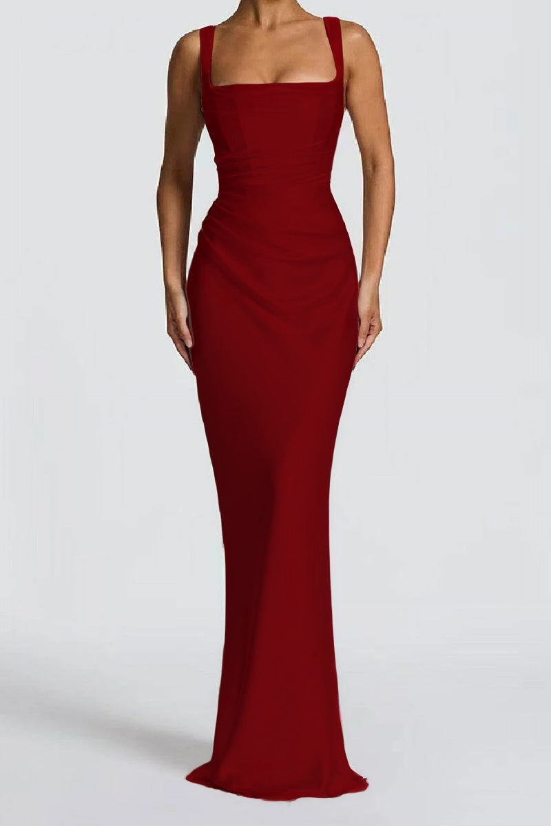 Sheath-Column Maxi Satin Formal Evening Dresses 971343877638