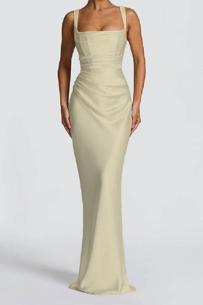 Sheath-Column Maxi Satin Formal Evening Dresses 971343877638