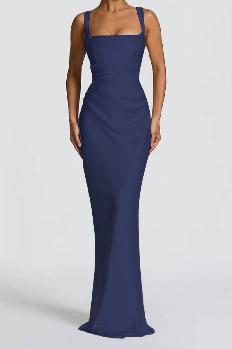 Sheath-Column Maxi Satin Formal Evening Dresses 971343877638