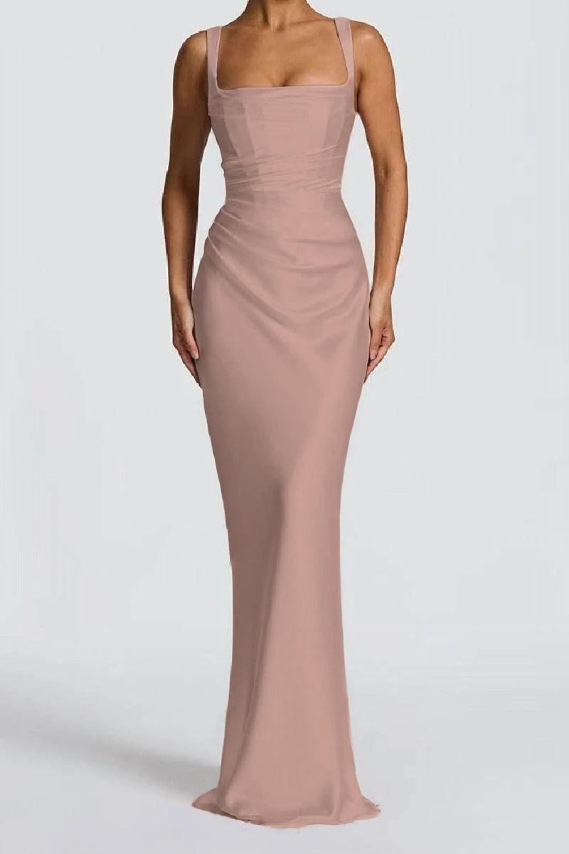 Sheath-Column Maxi Satin Formal Evening Dresses 971343877638