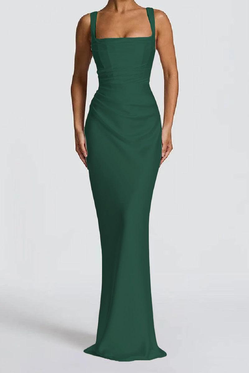 Sheath-Column Maxi Satin Formal Evening Dresses 971343877638