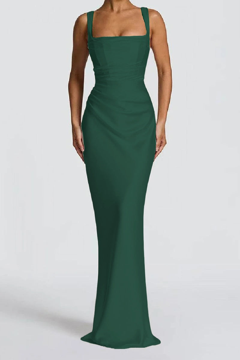 Sheath-Column Maxi Satin Formal Evening Dresses 971343877638