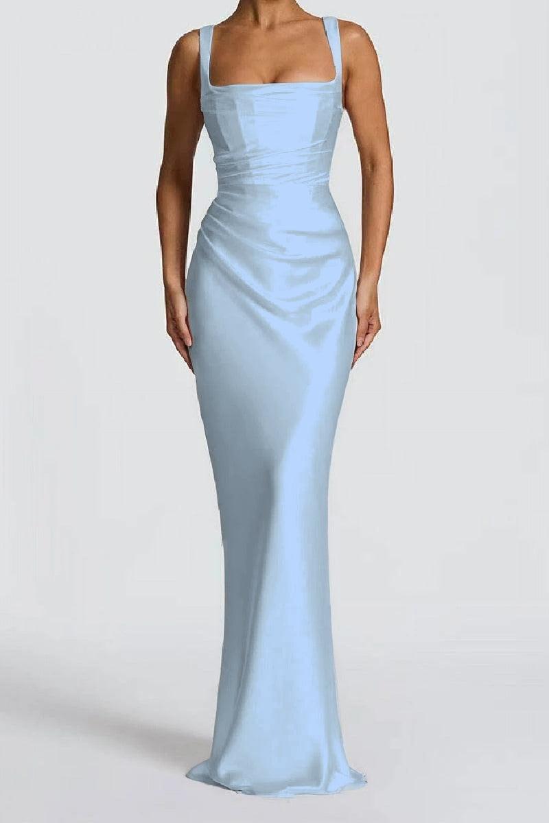 Sheath-Column Maxi Satin Formal Evening Dresses 971343877638