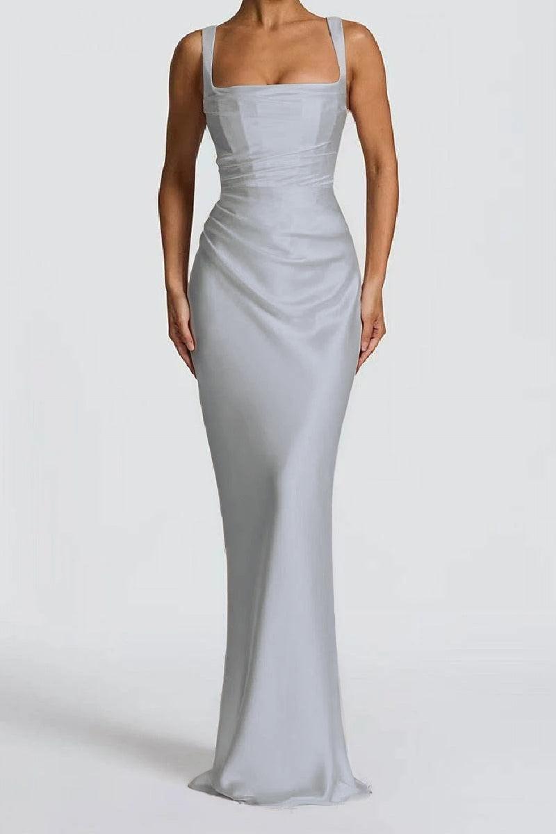 Sheath-Column Maxi Satin Formal Evening Dresses 971343877638