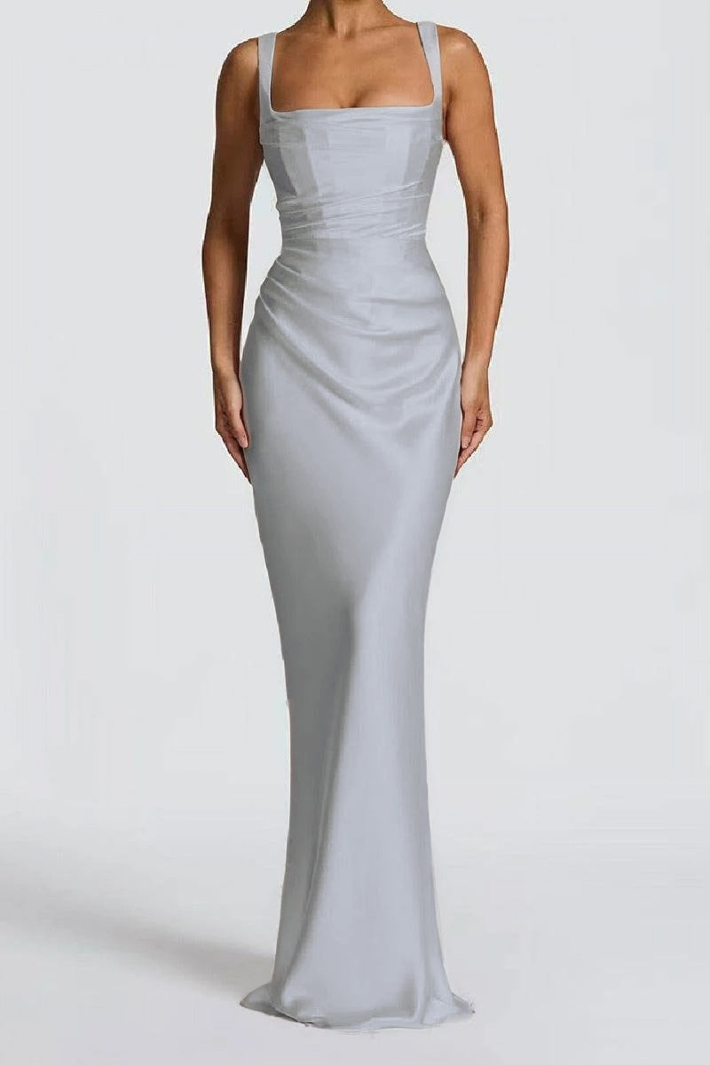 Sheath-Column Maxi Satin Formal Evening Dresses 971343877638