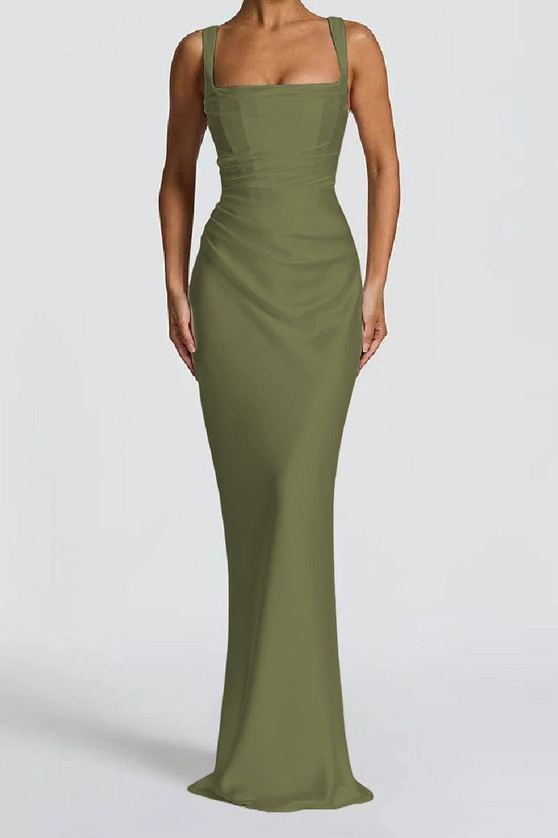 Sheath-Column Maxi Satin Formal Evening Dresses 971343877638