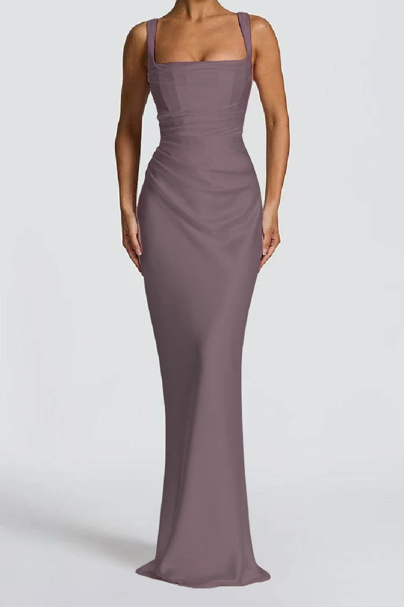 Sheath-Column Maxi Satin Formal Evening Dresses 971343877638