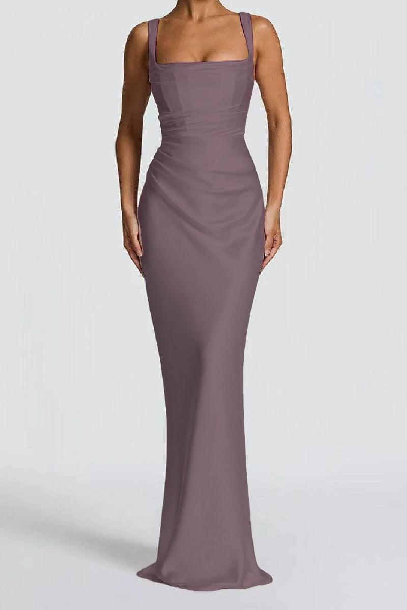 Sheath-Column Maxi Satin Formal Evening Dresses 971343877638