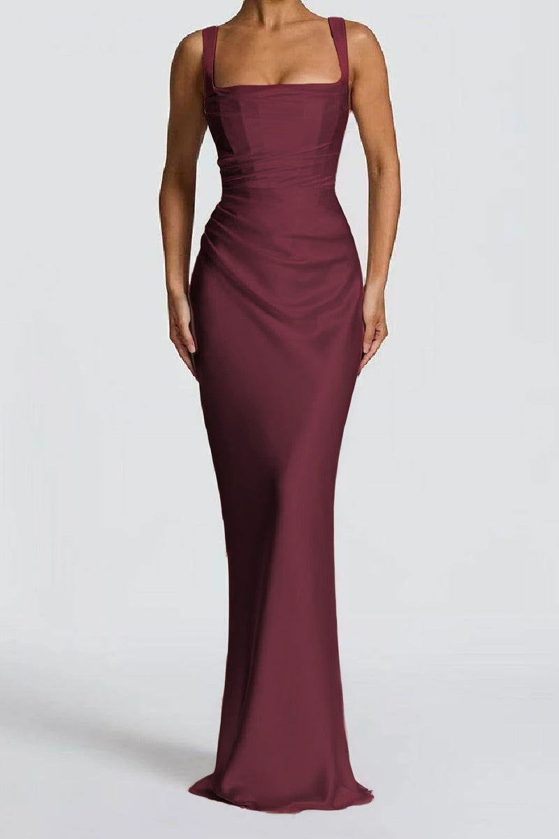 Sheath-Column Maxi Satin Formal Evening Dresses 971343877638