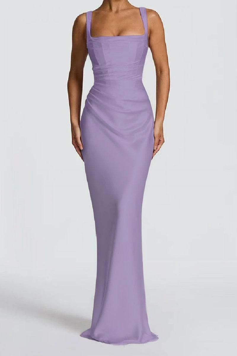 Sheath-Column Maxi Satin Formal Evening Dresses 971343877638