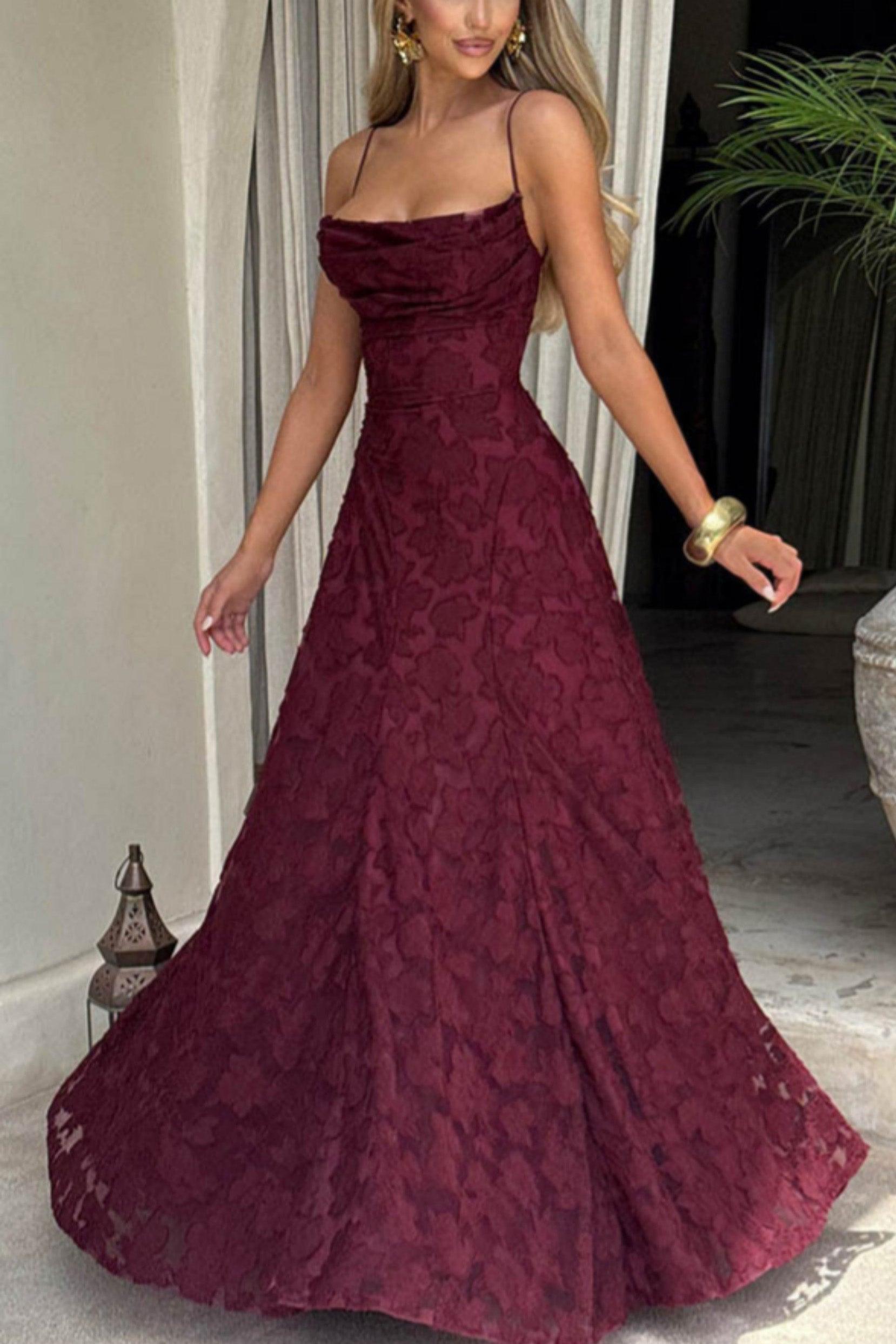A-Line Maxi Lace Formal Evening Dresses 976108418795