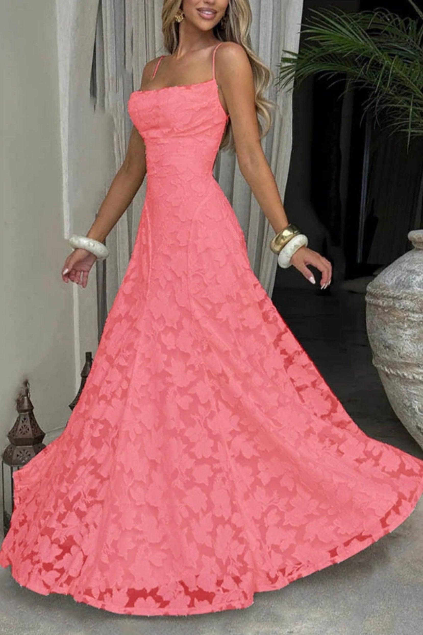 A-Line Maxi Lace Formal Evening Dresses 976108418795