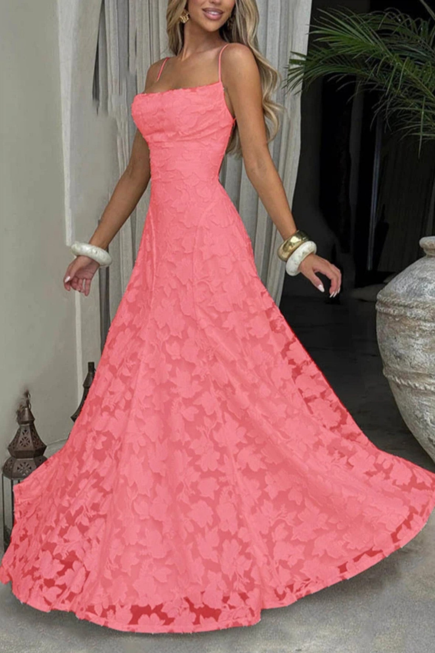 A-Line Maxi Lace Formal Evening Dresses 976108418795