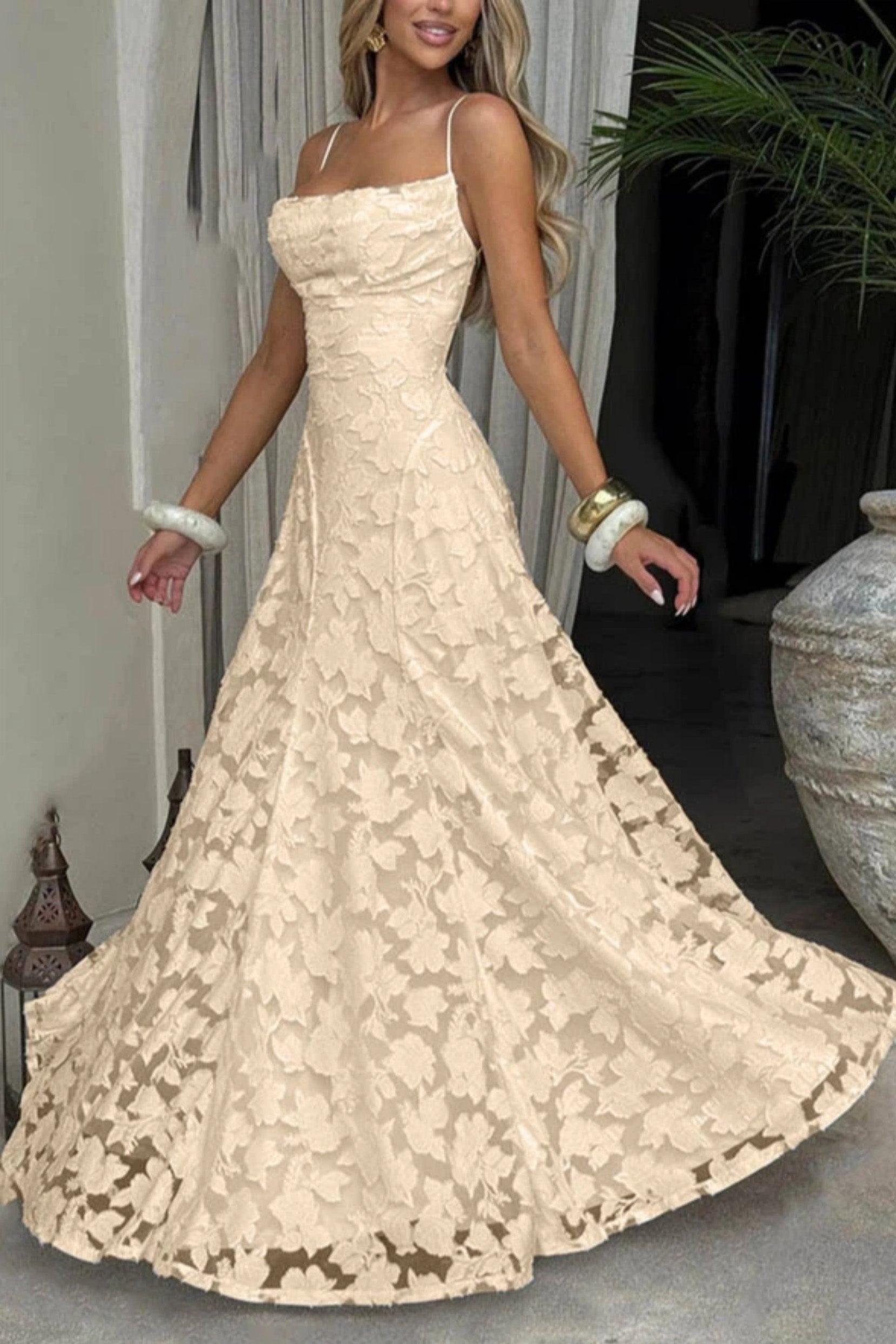 A-Line Maxi Lace Formal Evening Dresses 976108418795