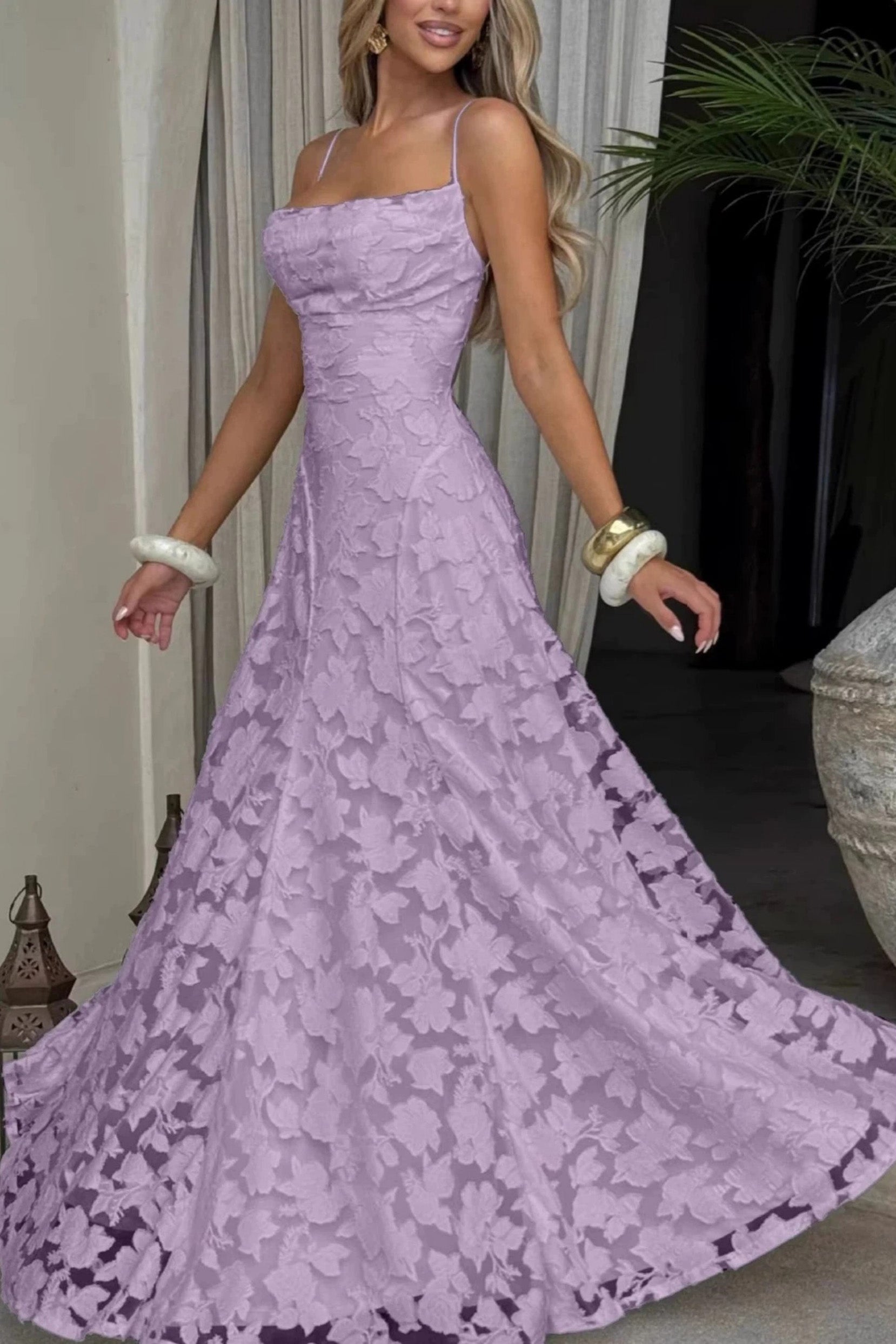 A-Line Maxi Lace Formal Evening Dresses 976108418795