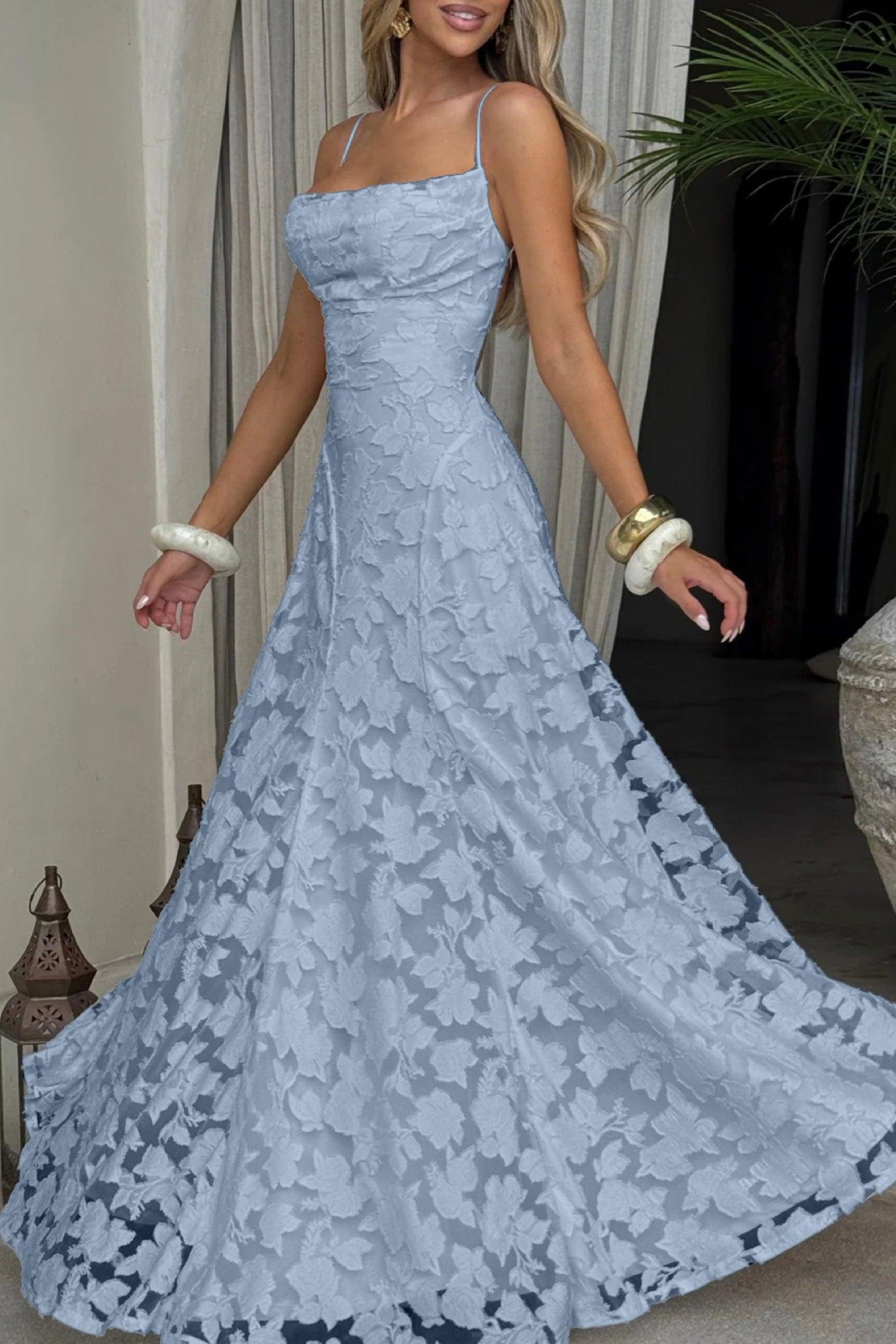 A-Line Maxi Lace Formal Evening Dresses 976108418795