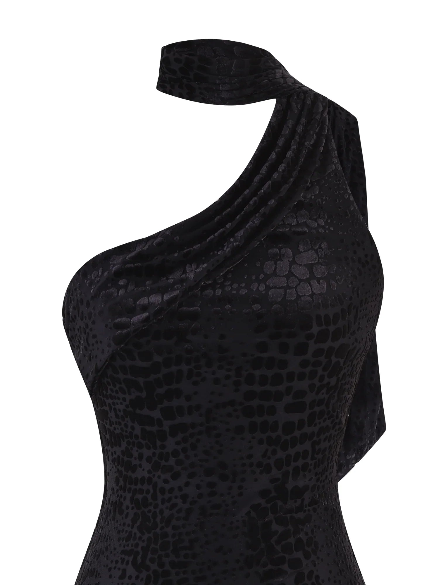 ALLIRA BURNOUT MINI DRESS 2.0 - BLACK : SNAKE