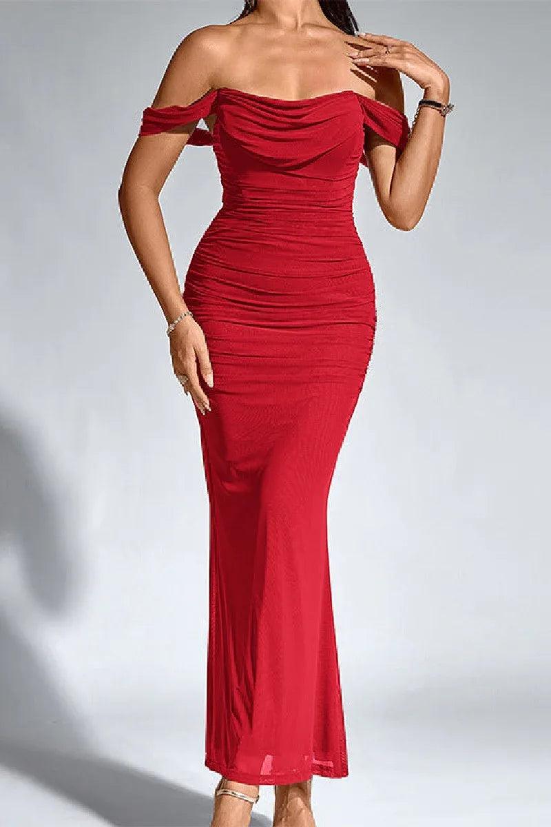 Mermaid Off Shoulder Stretch Formal Evening Dresses 906991310377