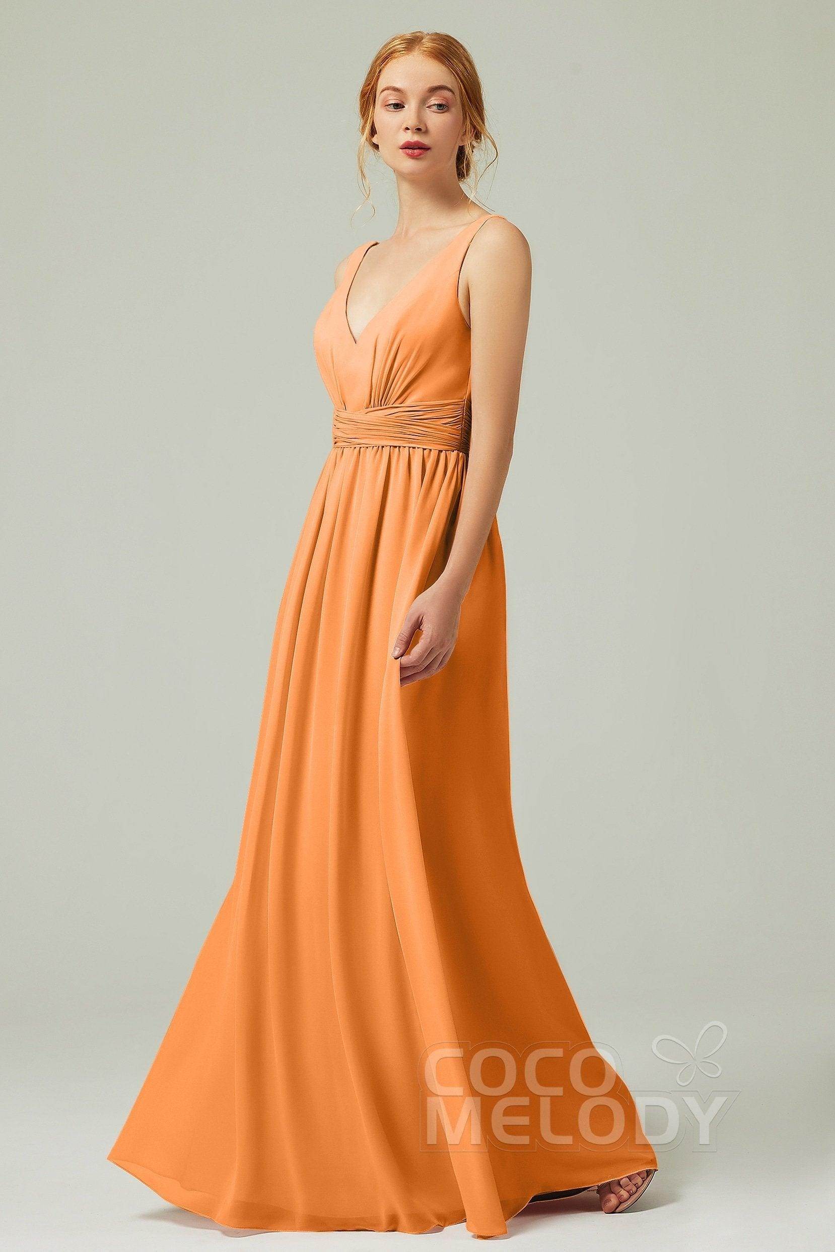 A-Line Floor Length Chiffon Bridesmaid Dress CB0318