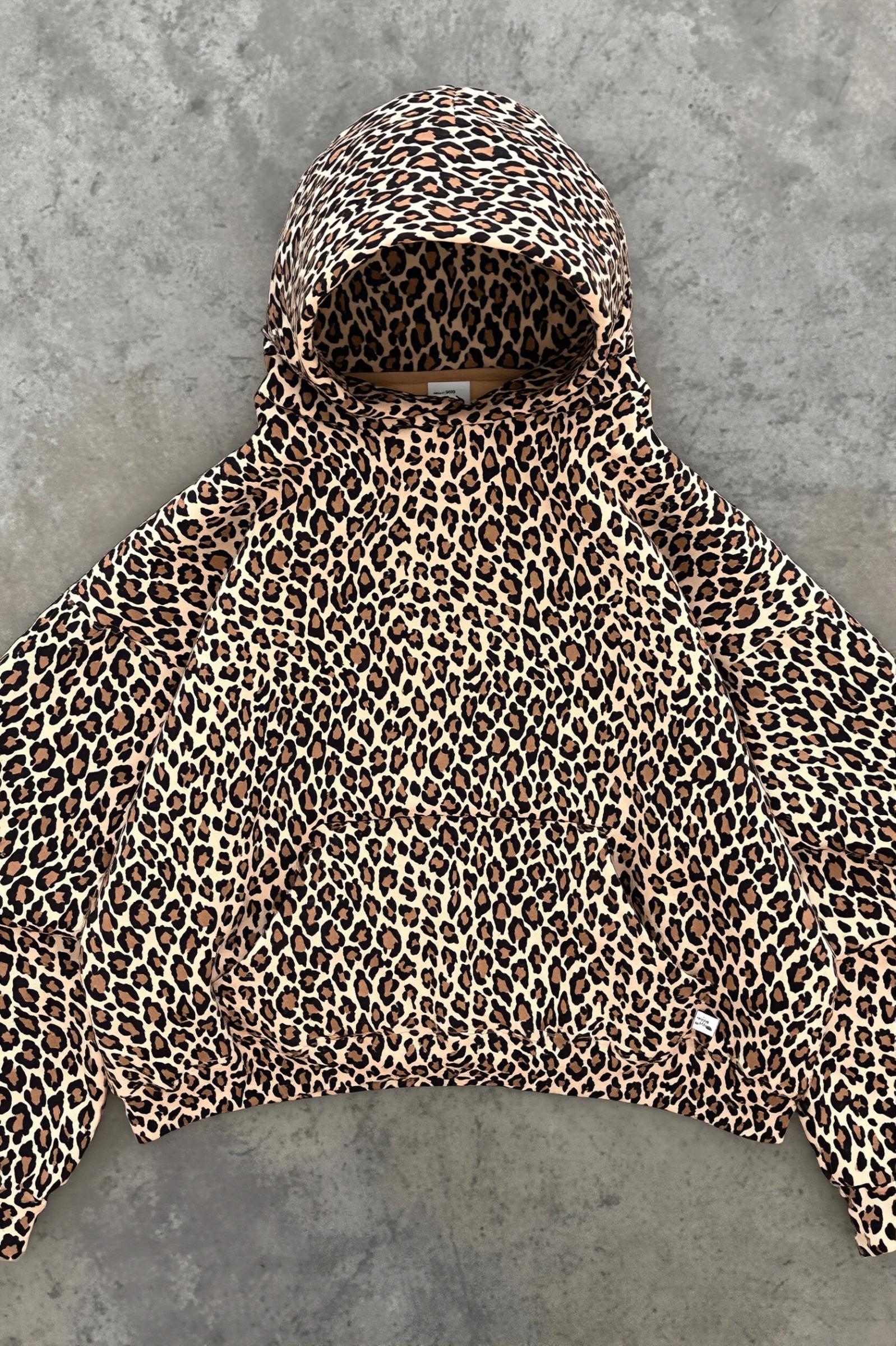 3D Leopard Print Loose Fit Hoodie