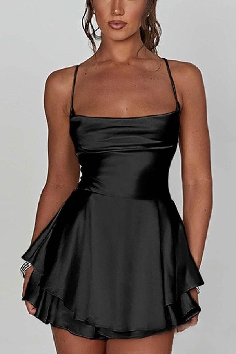 Short Mini Spaghetti Spandex Satin Cocktail Guest Dresses 911969027491