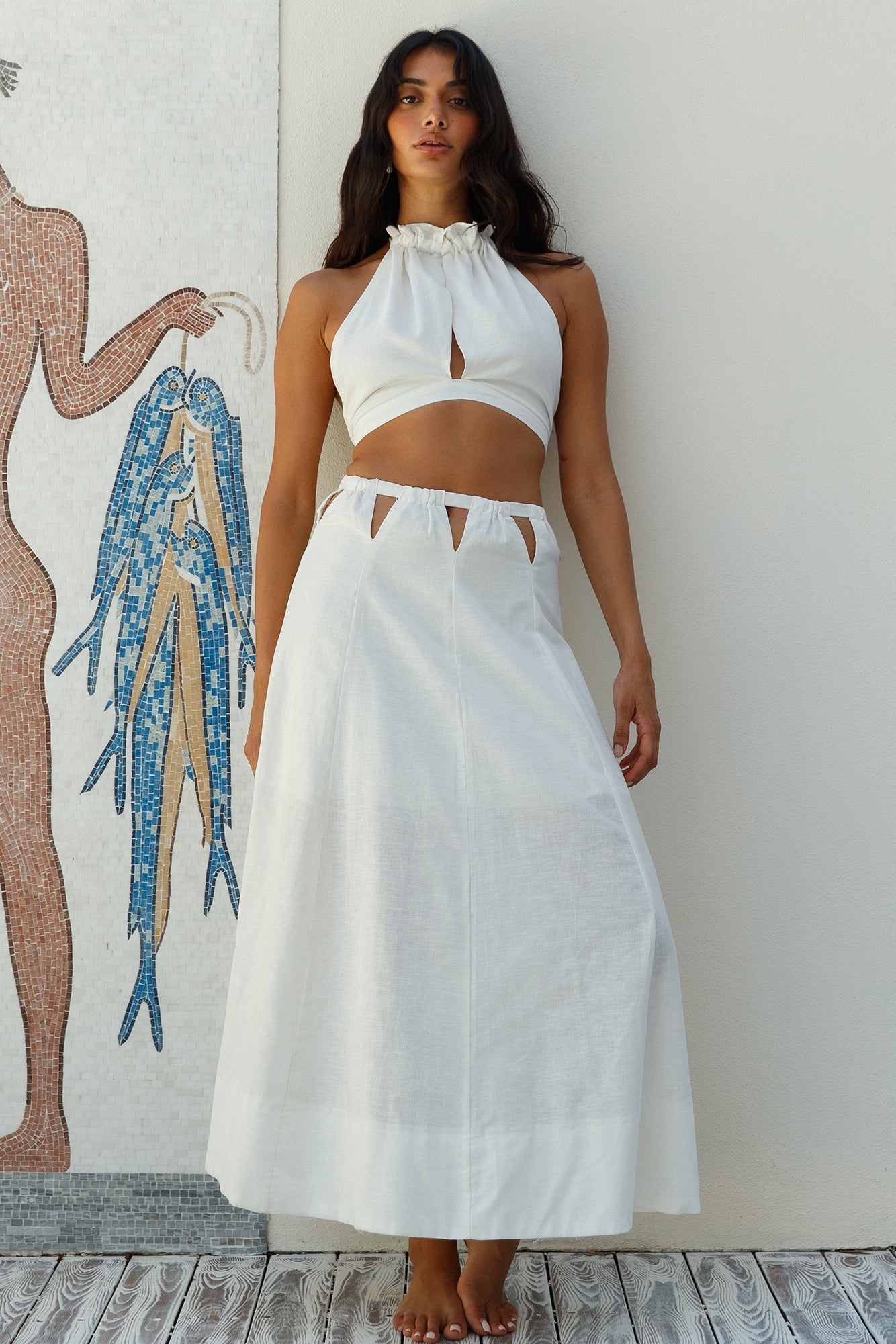 Santorini Sunrise Linen Set White