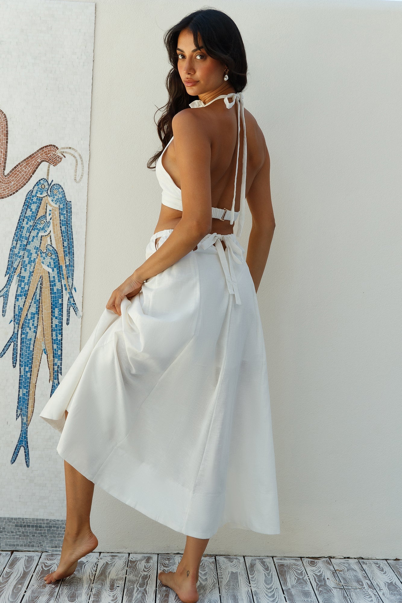 Santorini Sunrise Linen Set White