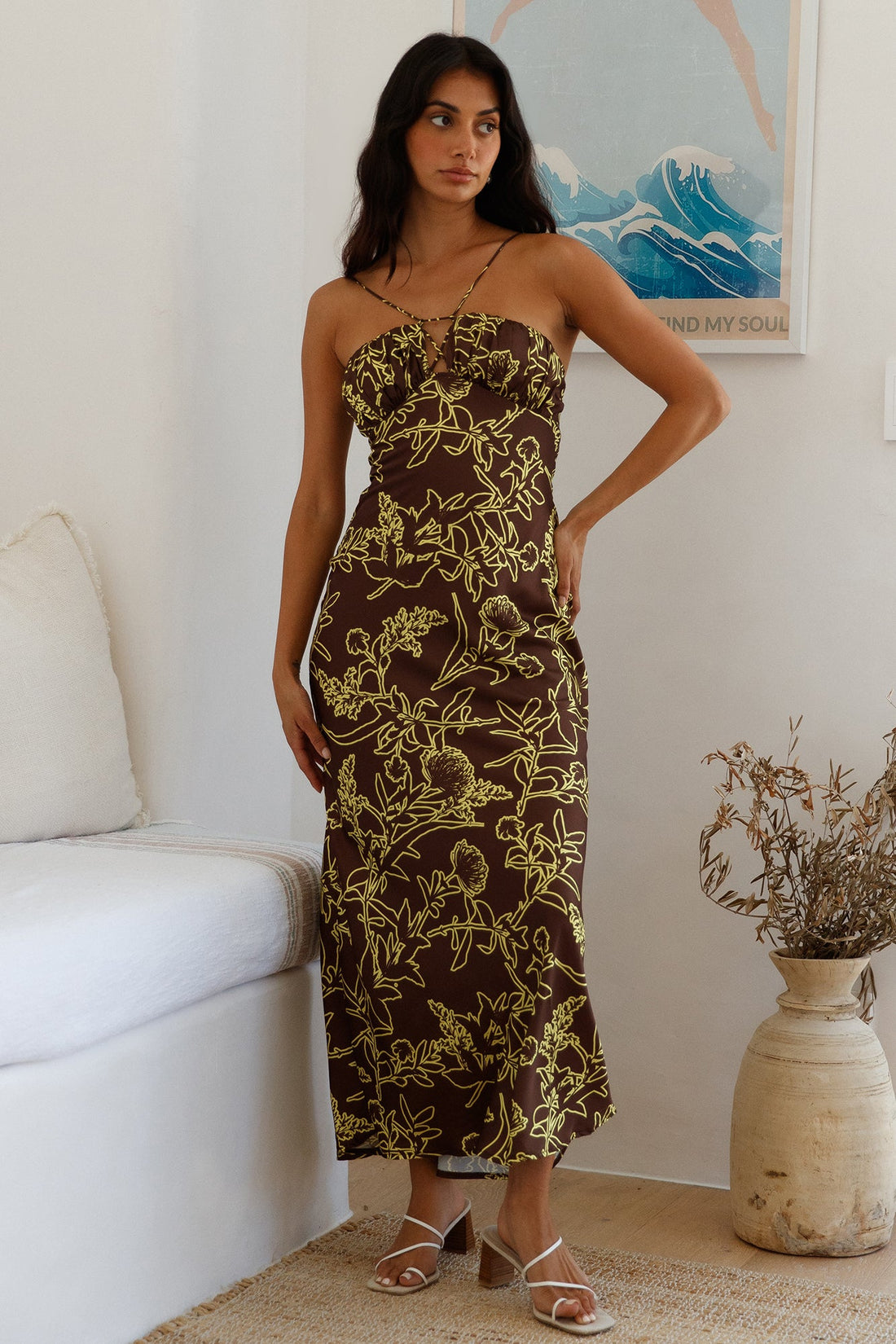 Timeless Connections Midi Dress Brown