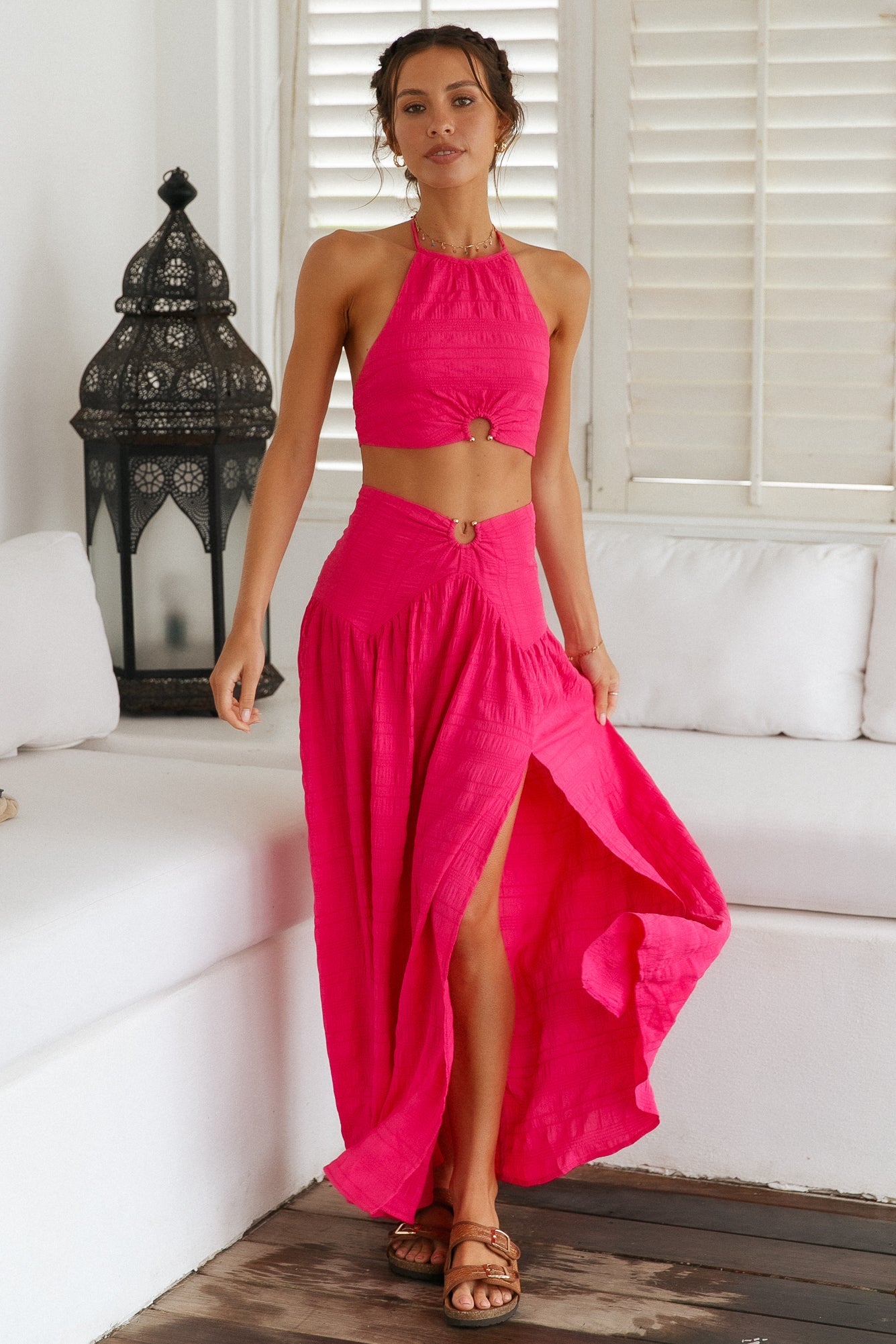 Lemon Tree Maxi Skirt Pink