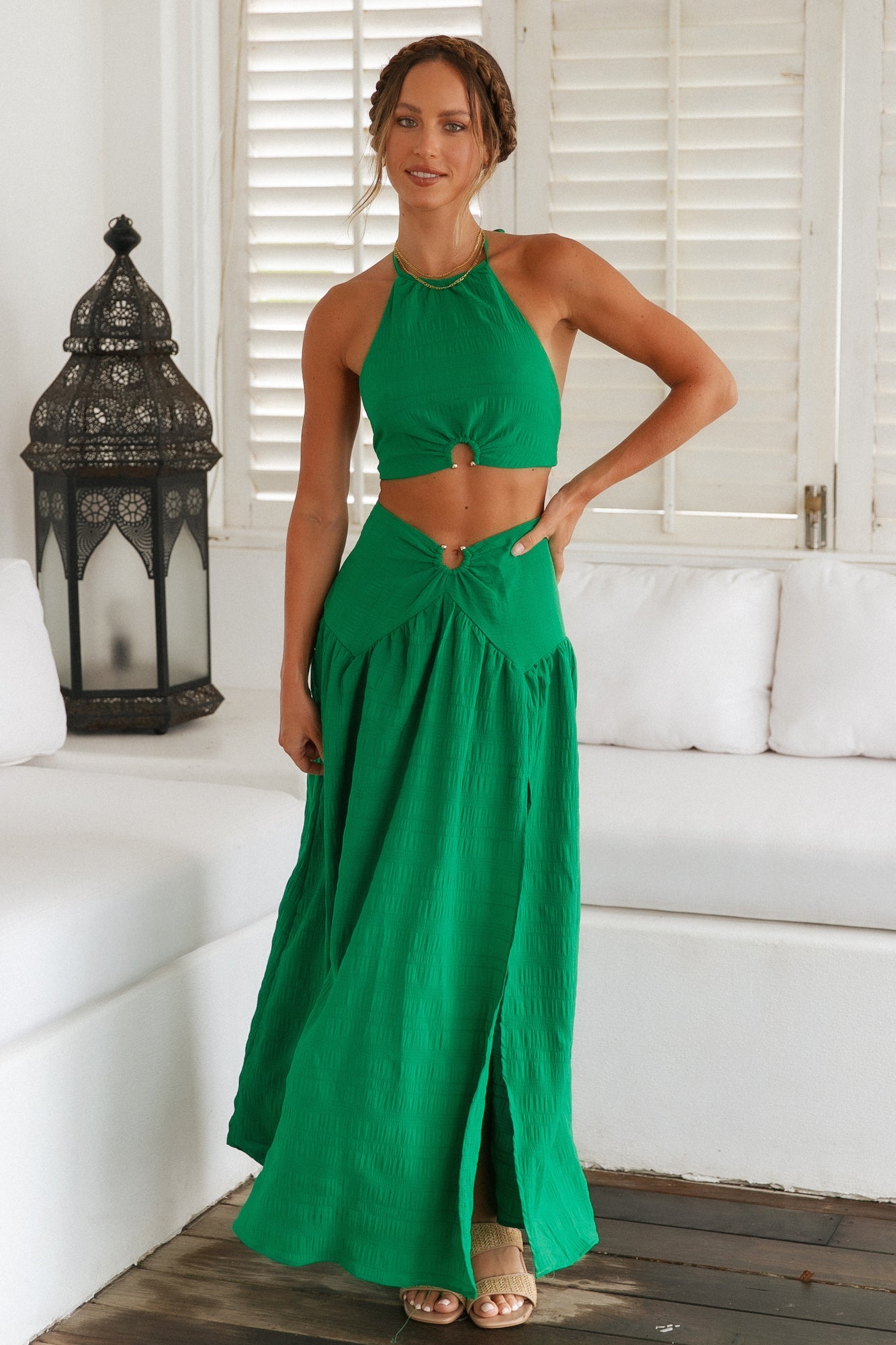 Lemon Tree Crop Top Green