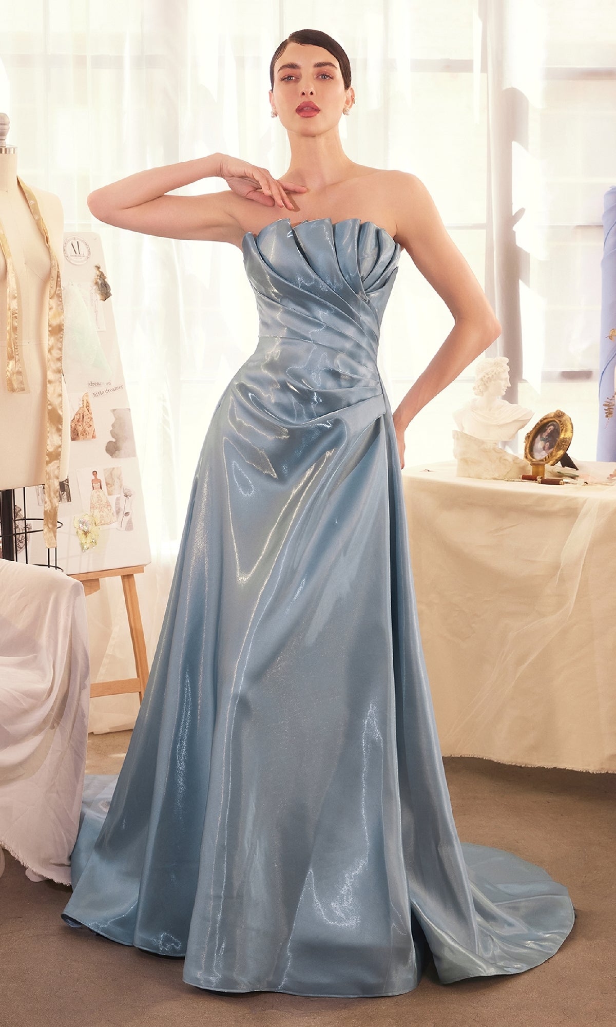 A-Line Liquid Satin Prom Gown: Andrea & Leo A1439