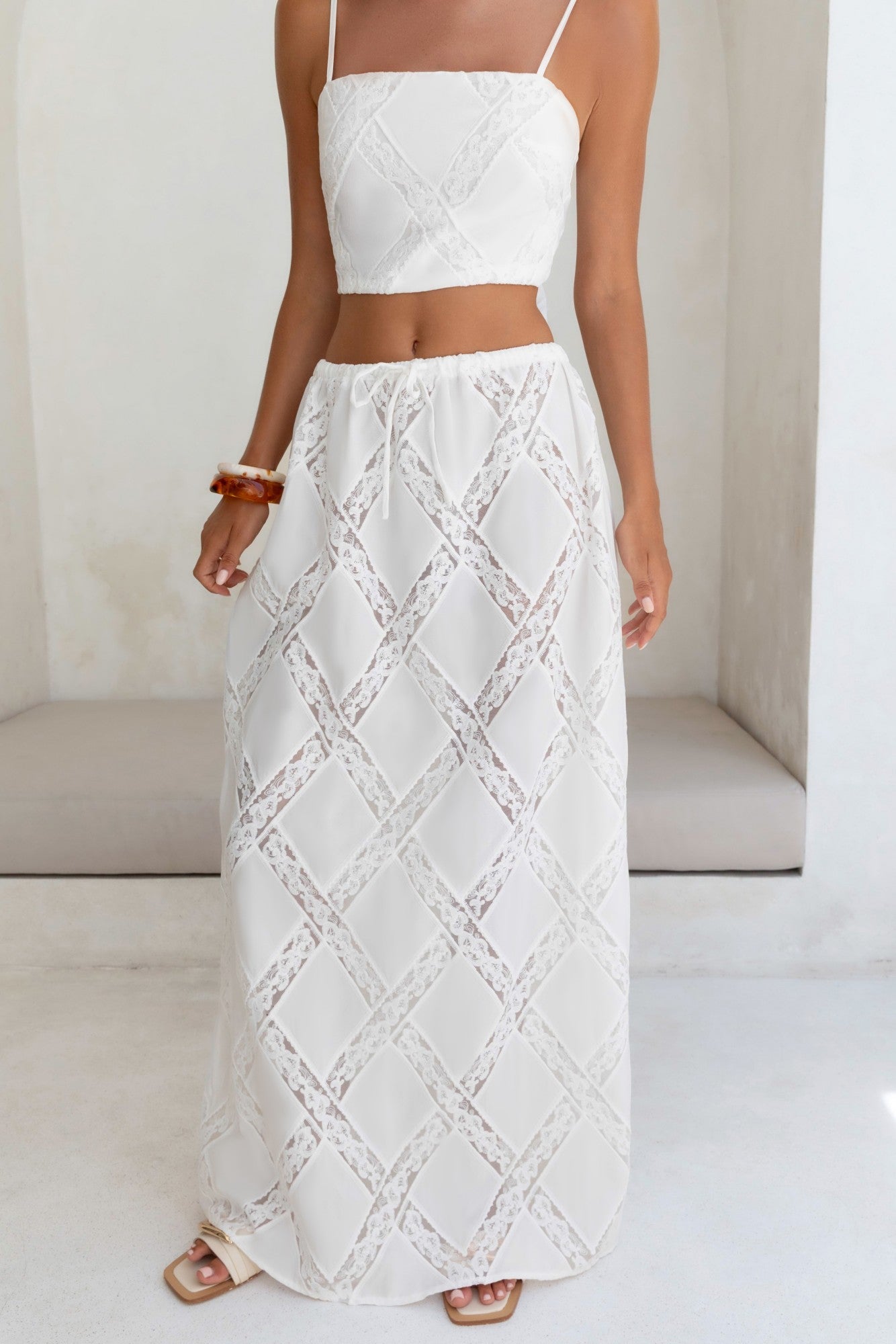 Ocean Air Oasis Crop Top White