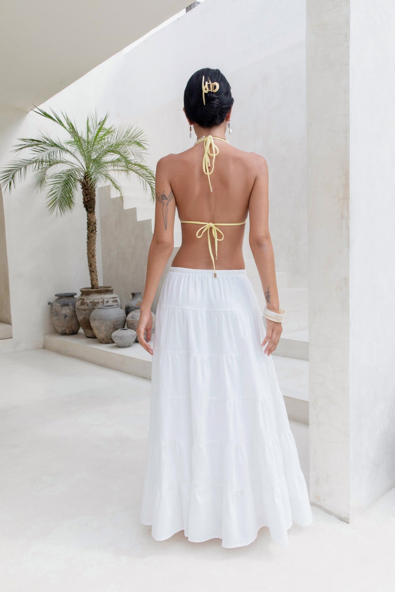 Evaline Maxi Skirt White