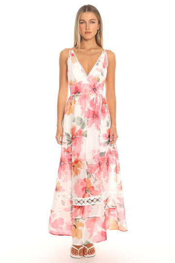 Orlia Floral Maxi Dress Pink