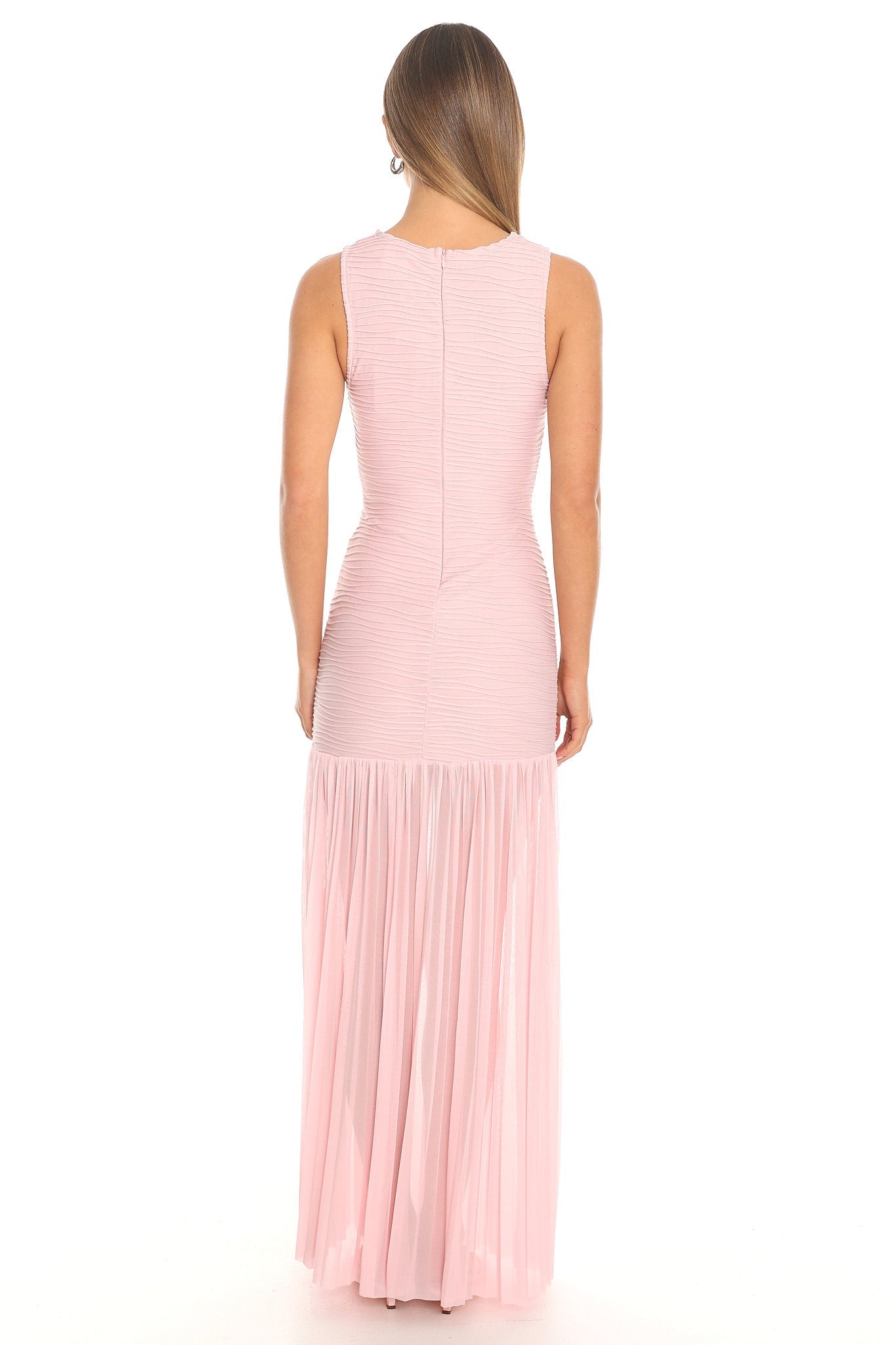 Blushing Muse Pleated Maxi Dress Baby Pink