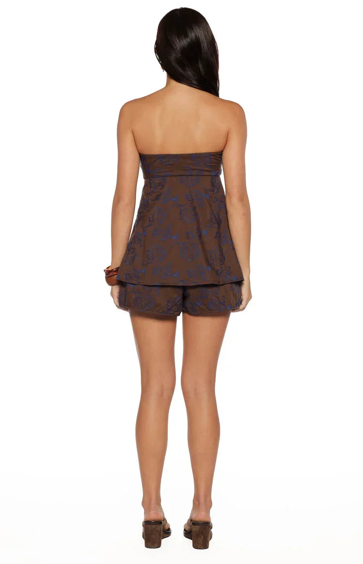 Ailany Brown Floral Shorts