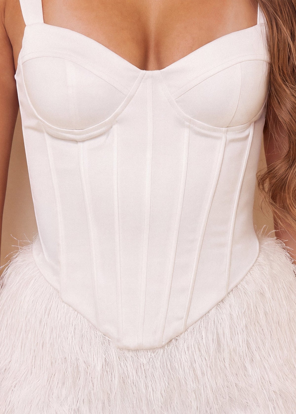 All Yours Satin Corset - White