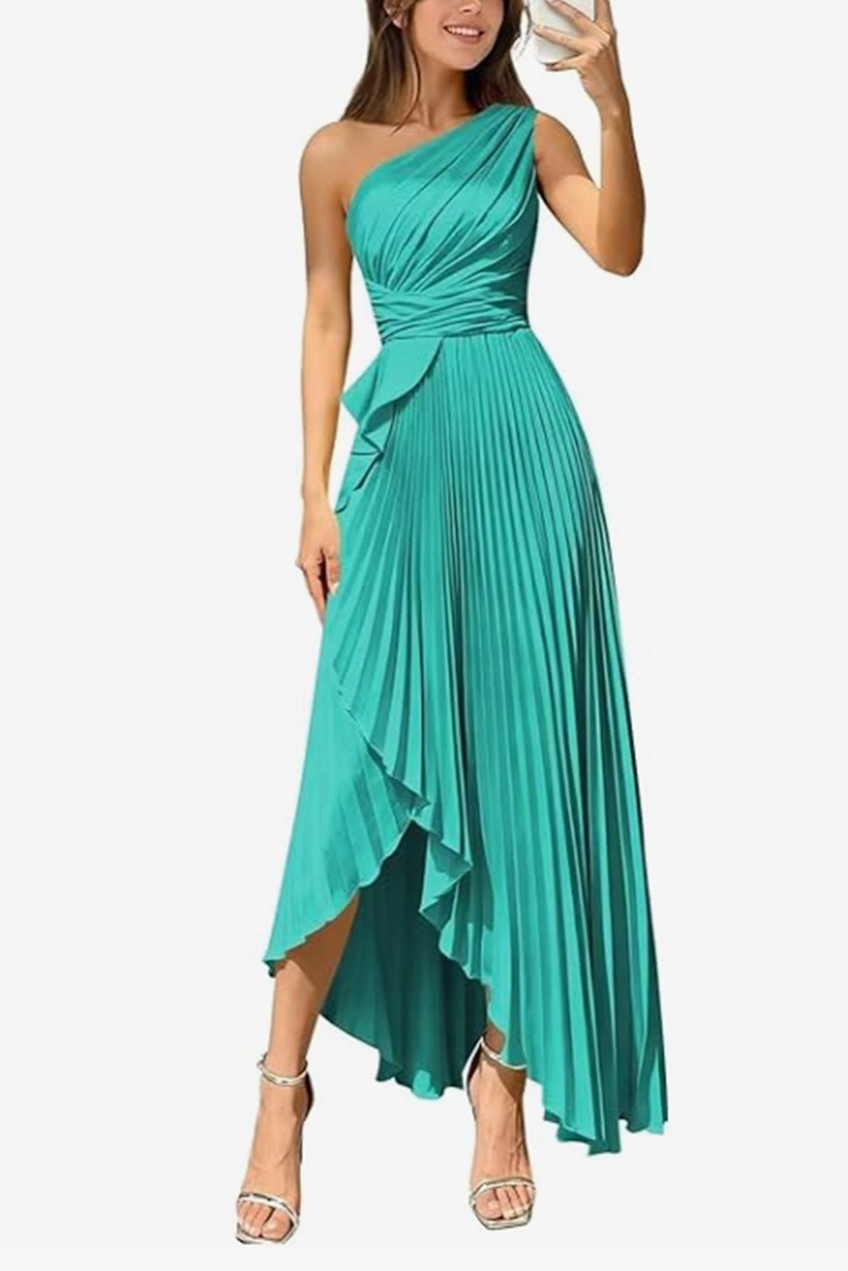 Asymmetrical Maxi Satin Dresses CS1076