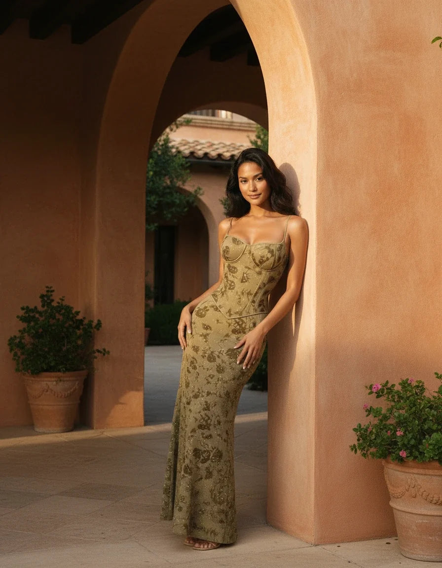 Ariella — Shimmer Floral Mermaid Gown