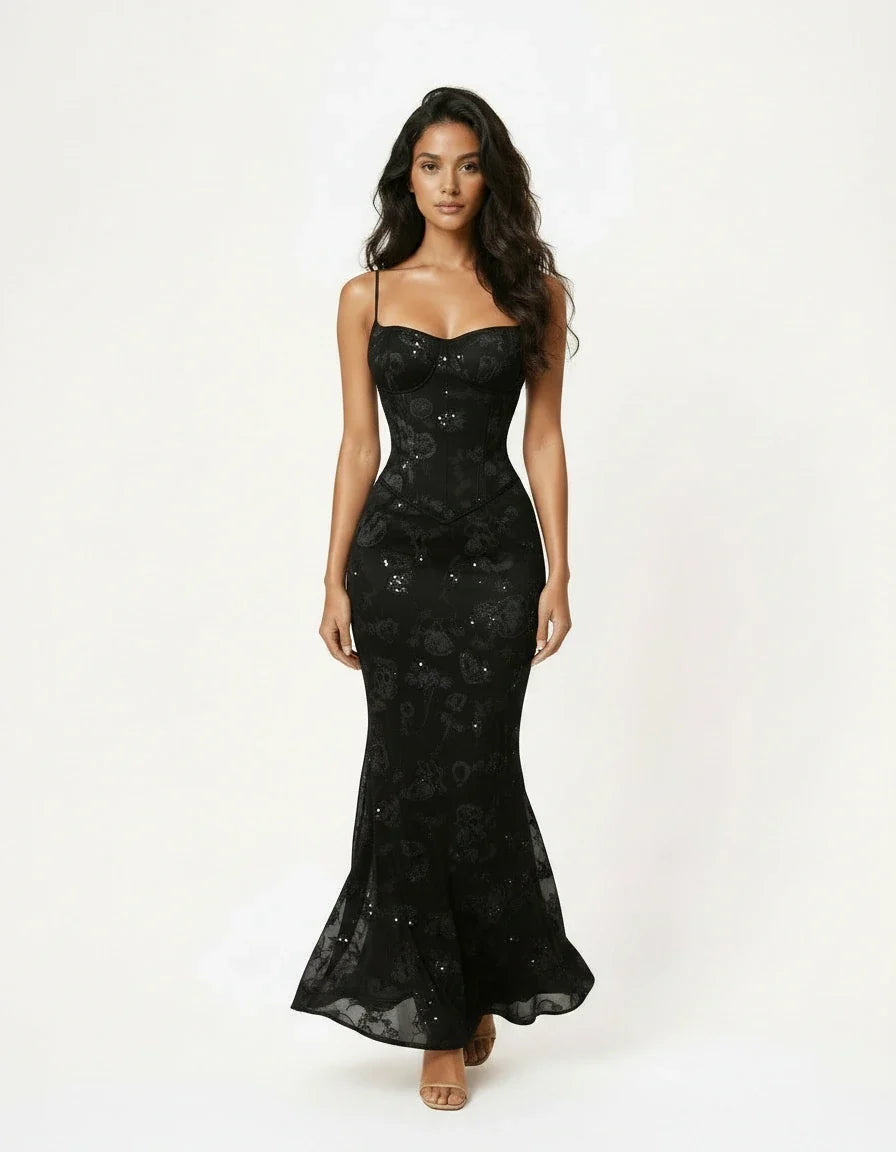 Ariella — Shimmer Floral Mermaid Gown