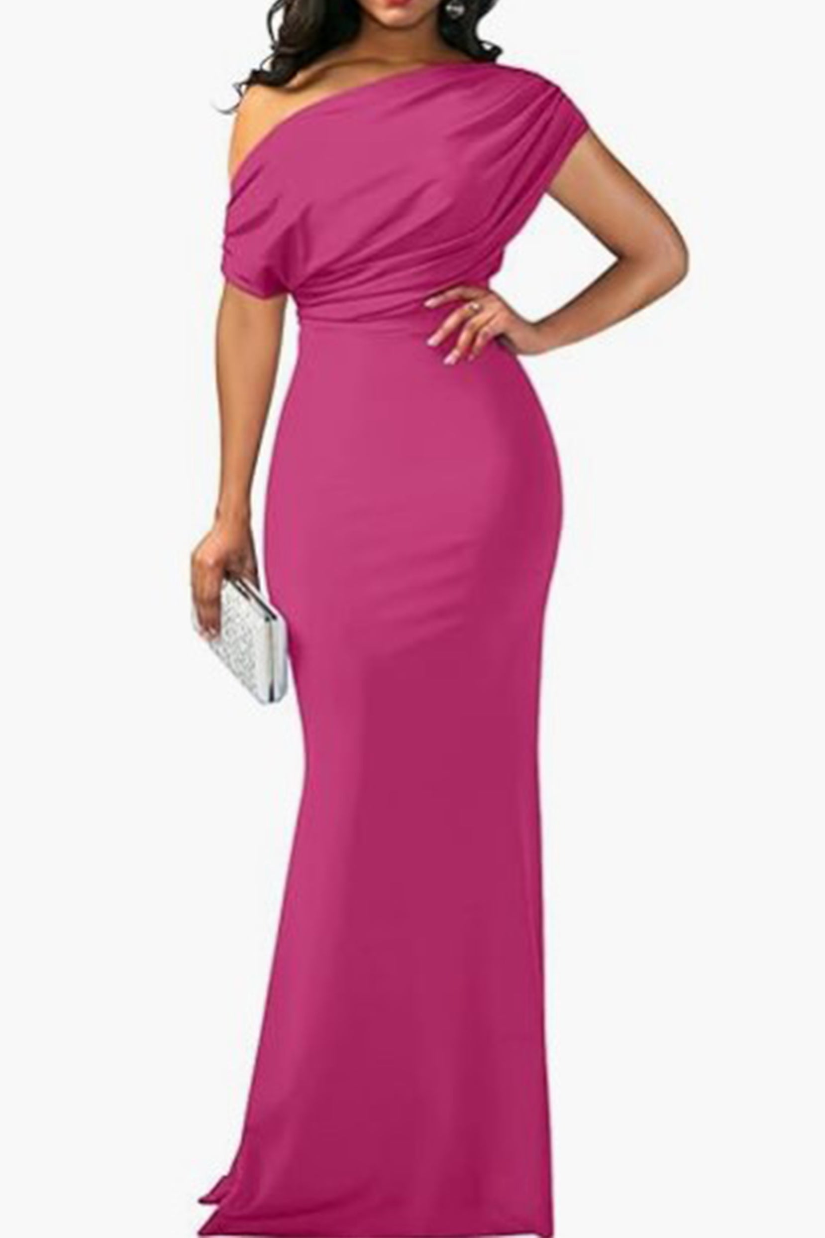 Trumpet-Mermaid Sweep-Brush Train Polyester Formal Evening Dresses B0D9VT8CK6