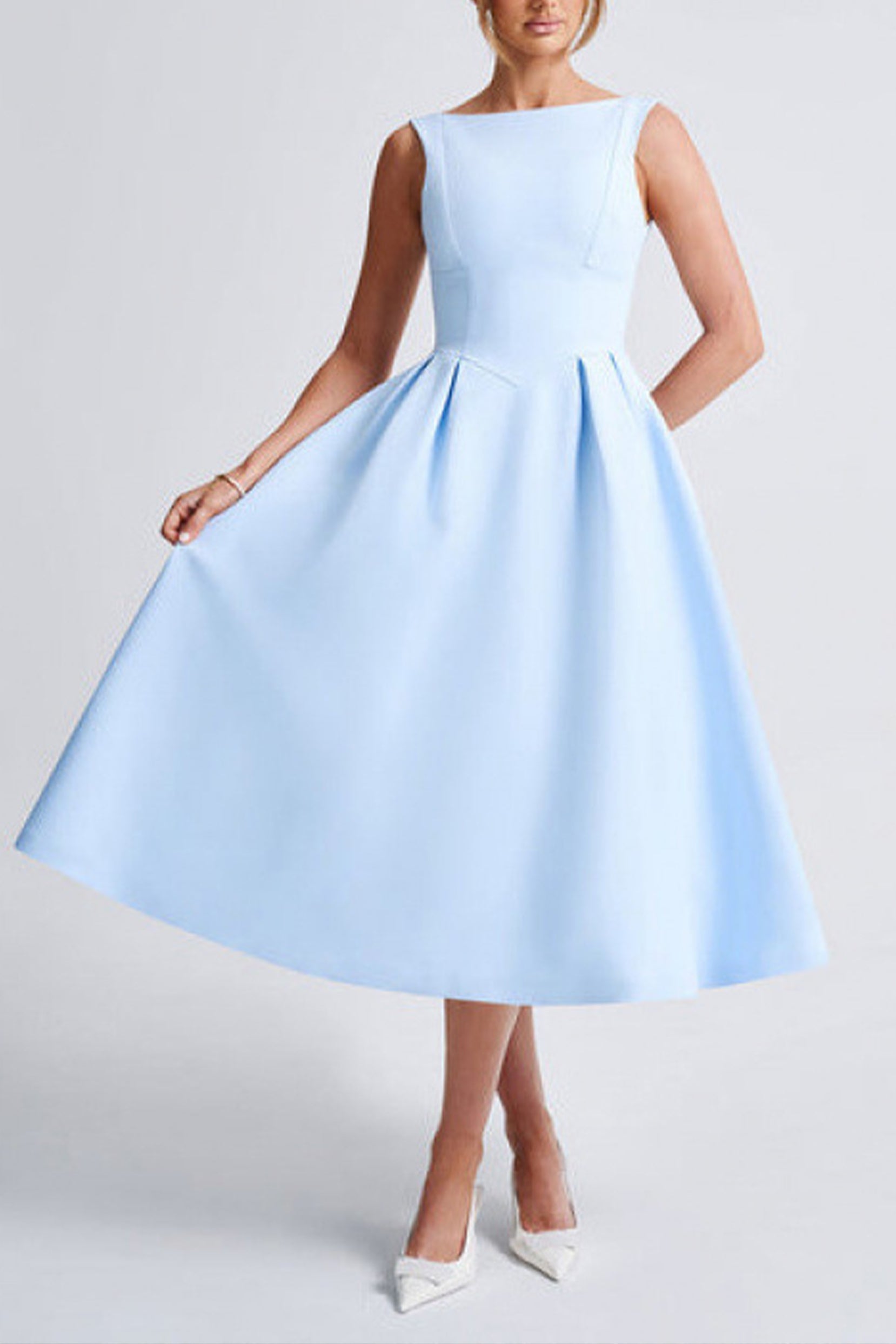 A-Line Midi Satin Formal Evening Dresses B0F4MVVXTZ