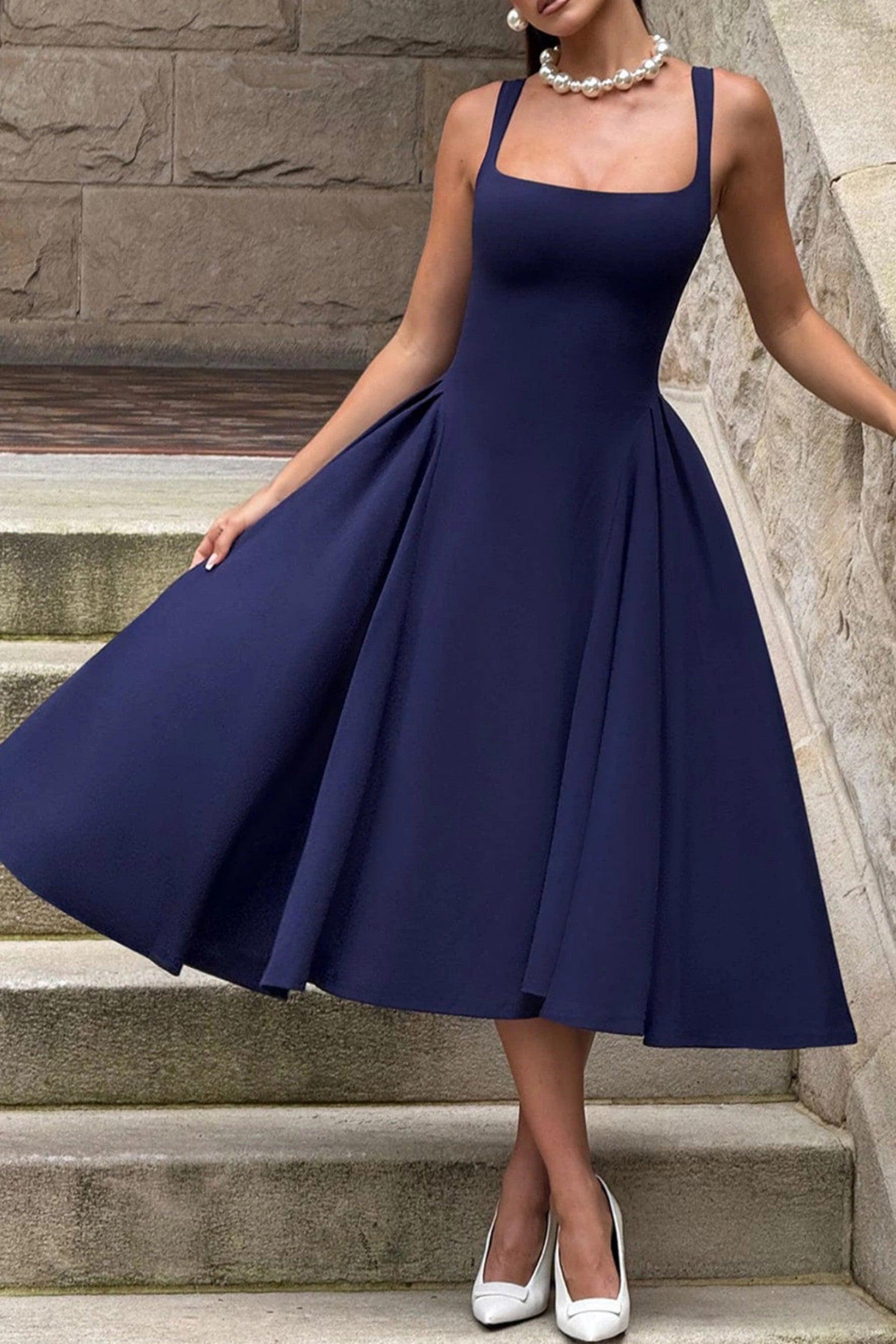 A-Line Midi Polyester Formal Wedding Guest Dresses B0F6JWWP8W