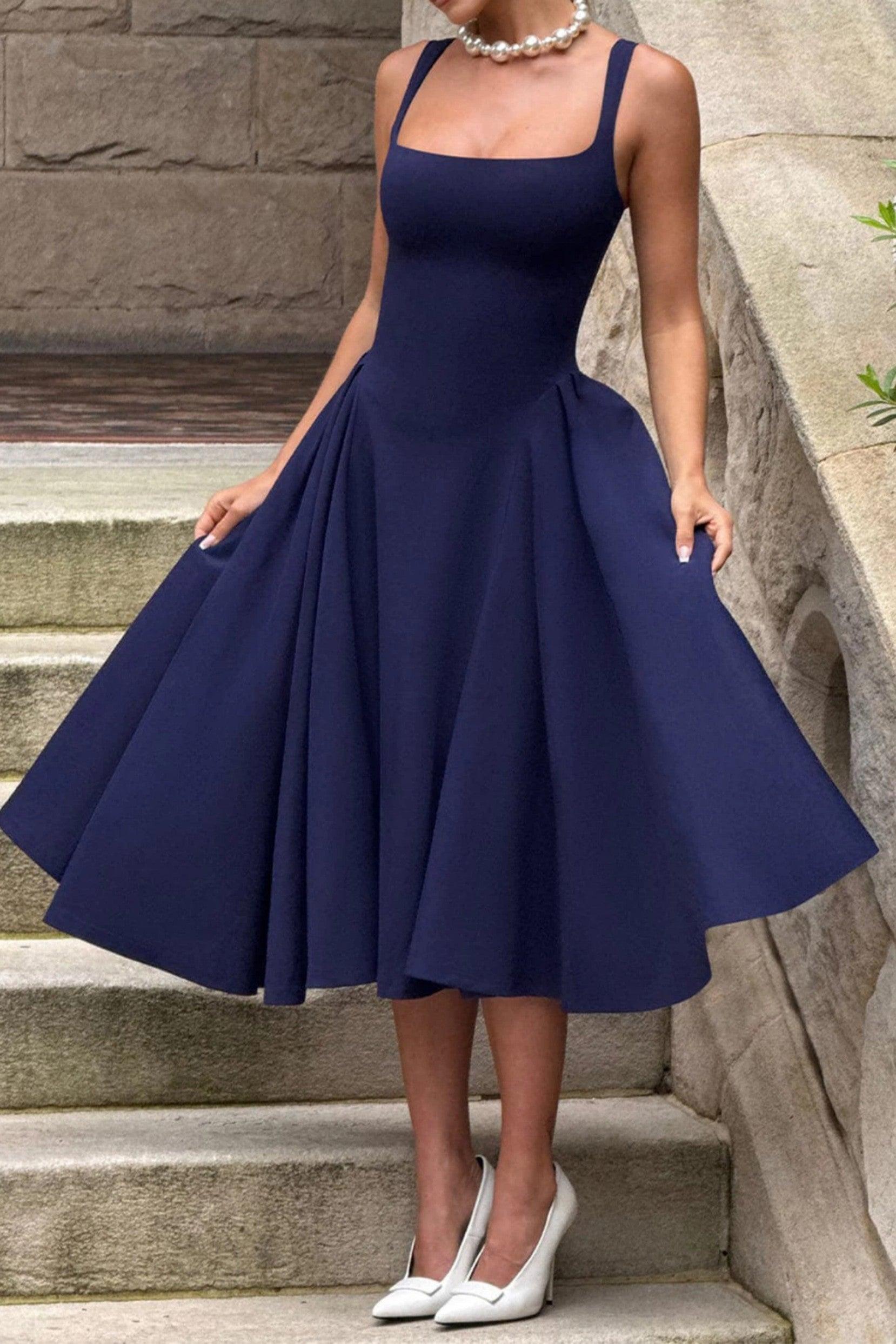 A-Line Midi Polyester Formal Wedding Guest Dresses B0F6JWWP8W