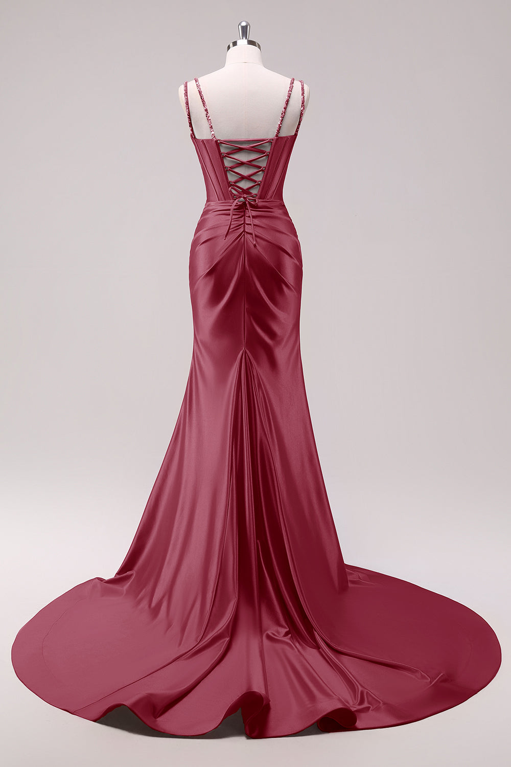 Sparkly Fuchsia Corset Sequined Long Prom Dress with Slit